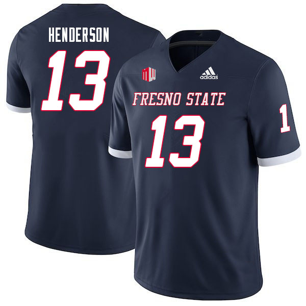 Men #13 Jaylen Henderson Fresno State Bulldogs College Football Jerseys Sale-Navy